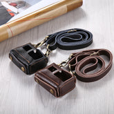 PULUZ for GoPro HERO7 Black /6 /5 Litchi Texture Genuine Leather Housing Case with Set Key Hole & Neck Strap & 52mm UV Lens, For GoPro HERO5 Black